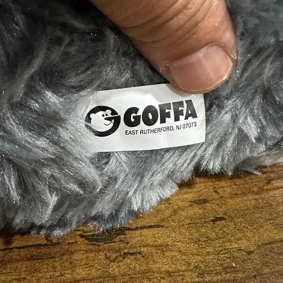 Goffa Husky Dog Plush Stuffed Animal Puppy Gray White 16" Holding Bone - Picture 3 of 6